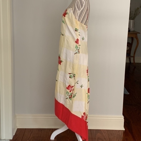 DKNY Linen High Low Spaghetti Strap Dress Size 12 - Picture 2 of 6